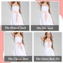 Dr Sash Belt For Women Bridal Satin Waist Belts Ladies Ribbon Bow Accory For Wedding Bridesmaid Bridal Belt - 粉色 - 查看 4