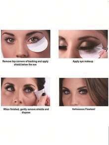 Eyeshadow Stickers, Makeup Isolation Stickers, Lint-Free Disposable Makeup Pads - White - View 4