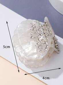 1 pièce Pince à cheveux blanche élégante et raffinée pour femmes avec strass, design unique mettant en valeur l'élégance. Convient pour le travail, le port quotidien, les vacances à la plage, les tenues élégantes. Beau cadeau, accessoire pour cheveux à la mode, pince à cheveux pour femmes et filles, idéal pour les tenues d'été - Beige - Voir 8