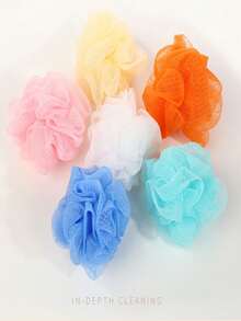 1pc Large Durable Flower Bath Sponge, Suitable For Adults, Unisex Body Exfoliation, Flower Bath Sponge (Bath Sponge Lanyard Color Randomly Matched, Does Not Affect Use) - B - View 7