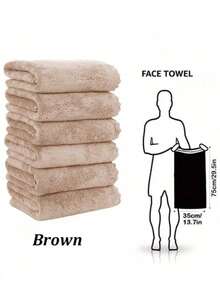 3/6/9pcs Ultra-Soft Coral Fleece Towel Set, Super Absorbent Face Towels, Multi-Purpose For Drying Hair, Wiping Moisture, Cleaning Cars, Sports, Travel, Bathroom Essentials - Brown - View 1