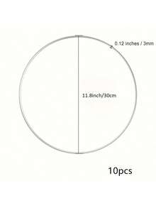 10pcs Metal Floral Hoop Rings, Gold & Silver Lace Dreamcatcher Rings Wholesale, Suitable For Handmade Flower Wreaths, DIY Wedding Birthday Wreaths, Dreamcatchers, Wedding Wall Decor, Floral Tassel Wall Hangings, Wedding Wreath Decorations - View 10