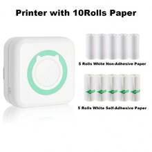 Mini Portable Thermal Printer, Inkless Blue-Tooth Photo & Label Printer For Students, Compatible With IOS & Android - Multicolor - View 14