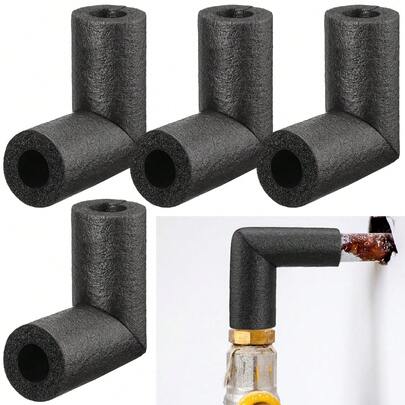 4 Pack Pipe Insulation Foam Tube Elbow Insulation Tubing Elbows Water Freeze Protection Heat Preservation Foam Tube For Tubing Outdoor Water Pipe Protection (1 Inch,Classic)