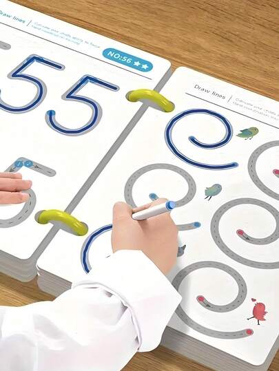 32页儿童控笔练习册 - 描摹、迷宫和精细动作技能练习，早期学习练习册
