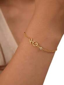 1pc Customized Fashionable Text Bracelet, Versatile For Daily Wear - Multicolor - View 4