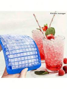 1pc Small Square 160-Cavity Silicone Ice Cube Tray, With Good Cold Resistance And Durability, Can Be Used As Ice Mold, Pudding Mold, Suitable For Home, Bar And Other Occasions, Easy To Use. - Multicolor - View 15