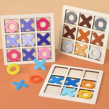 1pc 2025 New Wooden Tic Tac Toe Game Set, Interactive Noughts And Crosses Party Board Game, Desktop Toy - Birthday Gift, Easter Gift, Wedding Gift, Gift, Toy, Easter, New Arrival Bestseller, New Arrival Hot Seller, New Arrival, Toy New Arrival, Party Interactive, Stitch Toys, Travel Toys, Classroom Fidget Toys, Mini Stuff, Bath Toys, Christmas Stationery, Stress Ball - Multicolor - View 6