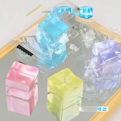 1套/5个 海盐冰块捏合音乐 TPR软橡胶减压透气卡通造型，新年礼物，情人节礼物，复活节礼物[随机款式]