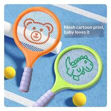 Raqueta de tenis para niños, raqueta de tenis de plástico con 1 pelota de tenis y 1 volante, adecuada para niños y niños pequeños para juegos deportivos al aire libre/interior - Multicolor - Ver 10