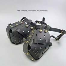 Bozal de perro de cuero duradero - Bozal de transpirable anti-mordeduras, adecuado para perros medianos y grandes - Negro - Ver 7