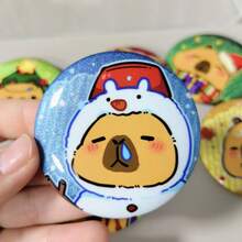 Carpe Diem 闪亮双闪 58mm 徽章，可爱卡通锡合金胸针，收藏礼品 - 彩色 - 查看 13