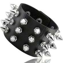 3pcs/Set Punk Hiphop PU Leather Black & Red Rivet Necklace Bracelet Set, Unisex Choker Wristband For Daily, Festival, Party Outfit, Gothic Choker Bracelet Set - Multicolor - View 7