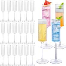 1/12/6 Pcs Set Acrylic Champagne Flutes, 5.5 Oz (155.9g) Unbreakable Reusable Champagne Glasses - Modern Elegant, Suitable For Wedding, Party, Anniversary, Christmas, Birthday - Transparent, 1 Piece - View 1