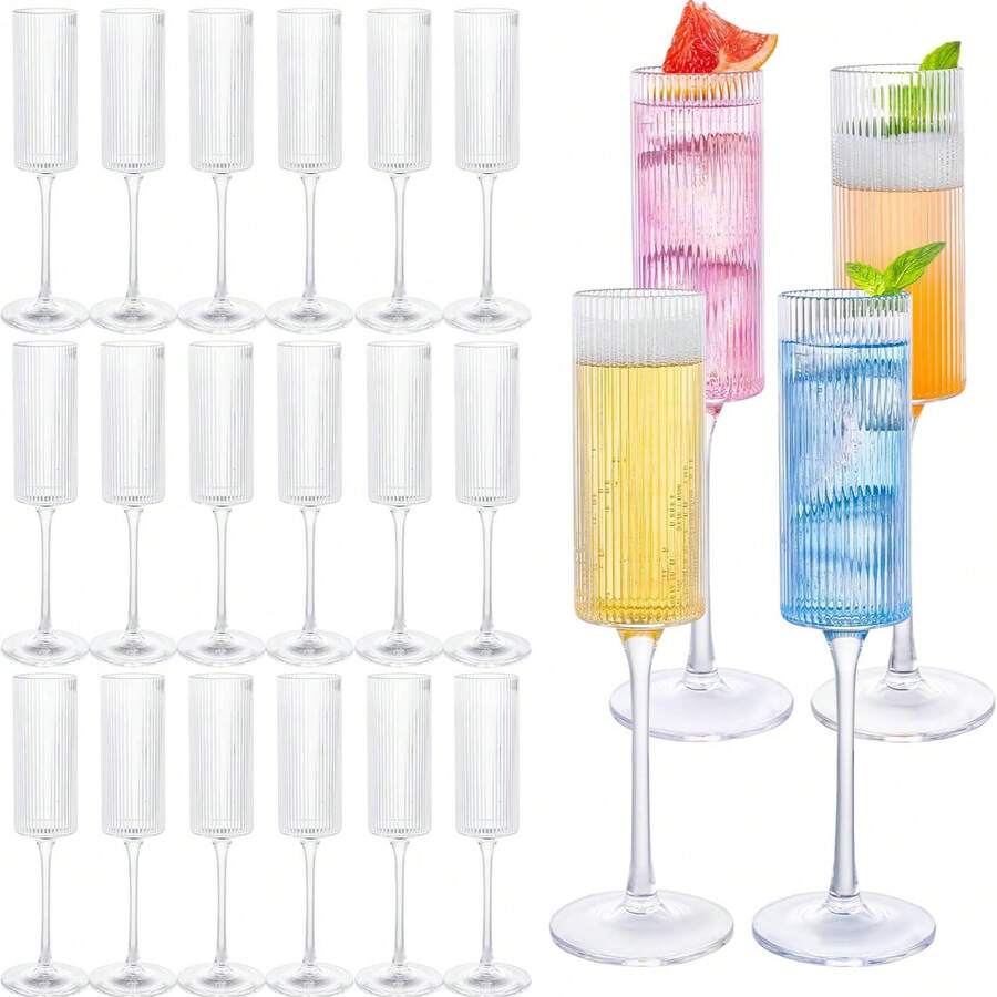 1/12/6 Pcs Set Acrylic Champagne Flutes, 5.5 Oz (155.9g) Unbreakable Reusable Champagne Glasses - Modern Elegant, Suitable For Wedding, Party, Anniversary, Christmas, Birthday - Transparent, 1 Piece - View 1