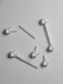 8pcs 14G 8-38mm Clear Industrial Push In Stud Threadless Stud Clear Acrylic Bioflex Earring Flexible Bioplast Threadless Industrial Barbell Cartilage Earring Pregnancy Sport Maternity Belly Navel Button Rings Body Piercing Jewelry Retainer 8/10/12/14/16/18/20/22/25/30/35/38mm - Clear - View 7