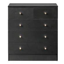 Black 5 Drawer Dresser For Bedroom, Modern Wood Dresser Chest Of Drawers, Pink Bedroom Dressers Nightstand For Girls, Anti-Tipping Device, Rose Gold Metal Handle, Living Room, Hallway, Office - màu đen - Xem 6