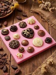 1个/2个心形压花硅胶模具，适用于制作巧克力蛋糕、果冻、布丁、手工皂和糖果 - 查看 3