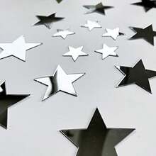 20pcs Star Acrylic Mirror Wall Stickers, 3 Sizes, Self-Adhesive, 3D Stereo Wall Decals, Suitable For Nursery, Kids Room, Home DIY Decor (Silver Stars) - Multicolor - View 6