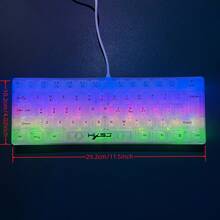 60% Gaming Keyboard, Transparent Small Keyboard, Mini Gaming Keyboard 61 Keys True RGB Backlit,Detachable TYPE-C Cable For Computer PC/Gamer, Typist, Travel, Easy To Carry On Business Trip(White Transparent) - View 6