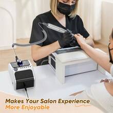 Professional Nail Drill Nail Drill Kit Machine With Foot Pedal Gear LCD Display F/R Rotation Direction - Black - View 7