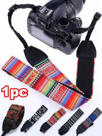 1pc Camera Shoulder Strap, Retro Pattern Camera Neck Strap