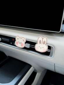 Cute Cartoon Bear & Rabbit Car Air Vent Clip, Creative Holiday Small Gift - A - View 6