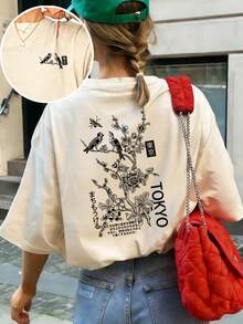 Nouveau T-shirt décontracté à manches courtes, col rond, style décontracté et polyvalent avec motif simple et mignon. Top pour le quotidien et les vacances, convient pour le port estival quotidien et les vacances - Nude - Voir 8