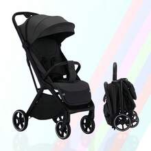 Lightweight Baby Stroller, Foldable Stroller Infant, One-Touch Collection, Adjustable Backrest, Breathable Mesh, Easy To Carry, Suitable For Travel - Black - View 12