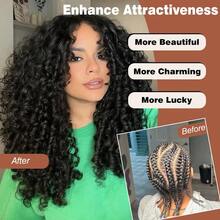 Aopusi Pixie Curly Crochet Human Hair Bundles Human Crochet Hair 24 Inch 60g Pre-Separated Feather Crochet Human Hair Deep Wavy Invisible Crochet Hair Extensions Natural Black For Women It Has A Wide Range Of Uses And Is Suitable For Various Festivals Or Events. It Can Be Re-Colored Or Designed, Braided, Styled In A Bohemian Style Or Half-Twisted Hairstyle, Etc. The Installation Process Is Easy And Simple, And It Is Suitable For Both Beginners And Professionals. It Can Be Regarded As One Of The Best Gifts To Give To Relatives And Friends - Natural Black - 查看 6