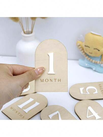Bộ 6 món bảng ghi dấu mốc phát triển hàng tháng cho bé, bảng thông báo sinh nhật bé, phụ kiện chụp ảnh sơ sinh để ghi lại sự phát triển của bé, bảng theo dõi sự phát triển của bé gái, từ 1-12 tháng (hình vòm).