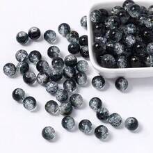 80颗8毫米裂纹玻璃珠，用于制作手链和项链 - 黑色 - 查看 4