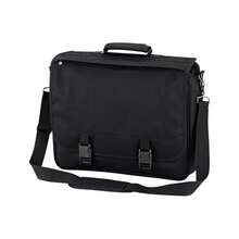 Quadra Portfolio Briefcase Bag - 12 Litres (Pack Of 2) (Black) - 100% Polyester - (BC4260) - Rectangle - View 2