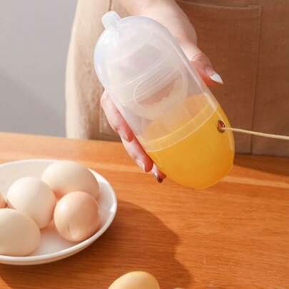 1pc Manual Egg Beater, Thickened Material, Pull Cord Operated, Can Mix Egg Whites And Yolks, Make Whole Egg Yolks, Suitable For Home Kitchen, Great Gift For Egg Lovers