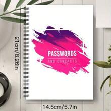 1 pieza Cuaderno de contraseñas en espiral, cuaderno de planificador con contraseña en espiral para inicio de sesión en Internet y computadora, sitio web, nombre de usuario, contraseña, guardador de contraseñas para el hogar u oficina, suministros de manualidades y scrapbook - A5 - Ver 2