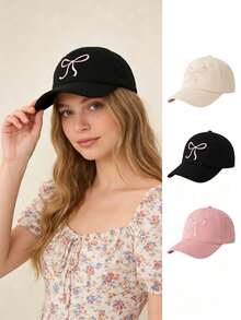 1顶蝴蝶结棒球帽，男女通用卡车帽，Y2K风格可调节时尚遮阳帽，带帽檐，趣味卡车司机帽，适合女性日常徒步旅行 - 蝴蝶結 - 查看 1