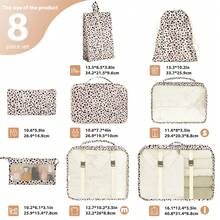 8 Set Travel Storage Bag, Packing Cubes Travel, Portable Clothes Packing Cube, Lightweight Suitcase Luggage Organizer & Shoes Underwear Holder, Ultra-Lightweight, Waterproof, Packing Cubes For Suitcase For Efficiently Organizing Clothes, Shoes, Makeup, And Accessories - Leopard - 查看 2