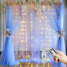 1pc 600/300/200/100 LED Window Curtain String Lights With 8 Lighting Modes, USB Powered Atmosphere Lights For Indoor, Holiday, Party, Wedding, Room & Window Decor (Remote Control Batteries Not Included) - USB Plug - View 21