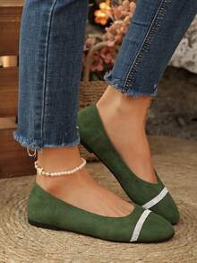 Mocasines planos con aplicaciones de strass, transpirables y cómodos, versátiles para la oficina y el uso diario, para primavera/otoño - Verde - Ver 5