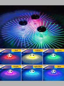 1pc Solar Powered RGB Color Changing Water Floating Light, Solar Powered Pool Light, Suitable For Outdoor Pond, Fish Pond, Swimming Pool, Hot Tub, Pond And Garden Decor, Solar Swimming Pool Light, Outdoor Atmosphere Lighting - Clear - View 4