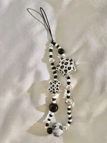 Accesorio de cadena para teléfono móvil, correa de muñeca y llavero con estampado de leopardo, flores y cuentas, de ajuste cómodo y estilo invernal sexy, como regalo de Pascua y primavera para mujer con patrones de animales - Multicolor - Ver 3