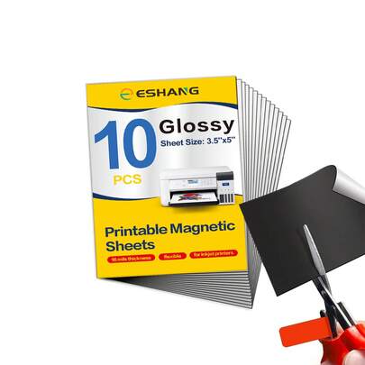 10Pcs 3R Printable Magnetic Sheets, 3.5x5 Inch Flexible Magnet Sheets Glossy Non Adhesive Magnetic Paper For Inkjet Printer Photo DIY Crafts