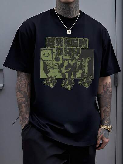 Figura abstracta que representa la fuerza interior y la conexión entre la mente y el cuerpo con tonos verdes y formas que evocan energía urbana y actitud moderna camiseta de hombre cómoda para uso diario y perfecta para expresar personalidad auténtica