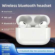 Bluetooth Earbuds AirPro AIR5, Wireless 5.4 Headset With Active Noise Cancelling, 48H Battery USB-C Charging Portable Case LED Power Screen, ENC Mic IP7 Waterproof, HiFi Stereo Deep Bass, Low Latency Touch Control For IPhone Android Laptop Workout Home - White - View 5