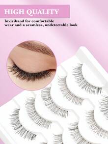 5对热销自然长款3D水貂毛假睫毛，柔软短款仿睫毛，手工制作假睫毛，化妆工具，睫毛嫁接 - 查看 6