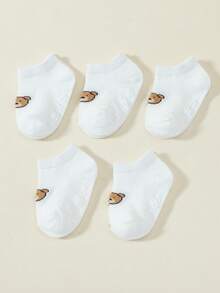 5 đôi tất thuyền chống trượt hình hoạt hình cho bé sơ sinh và trẻ nhỏ, thích hợp cho mùa xuân và mùa thu. - Nhiều màu - Xem 3