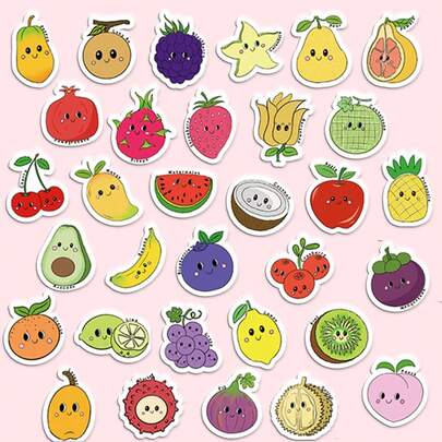 32pcs Assorted Cute Fruit Fridge Magnets, Rubber Soft Magnetic Material, Creative Home Kitchen Decor, Suitable For Metal Doors, Iron Furniture, Magnetic Storage Cabinets, Refrigerators, Dishwashers, Excellent Birthday Or Holiday Gift For Family And Friends