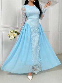 Chaleco casual de mujer con cuello de halter a rayas, para verano - Celeste - Ver 4