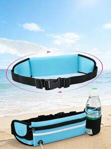 1个防水跑步腰包，带反光条，可调节纤薄腰包，可装手机、贵重物品，轻便运动腰包，适合慢跑、徒步、健身、骑行、户外运动。 - 彩色 - 查看 3