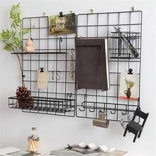 现代INS风格网格照片墙，将生活变成治愈系情绪板，每个瞬间都温暖人心，明信片DIY收纳架墙架 - 黑色 - 查看 6